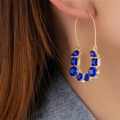 Blue Crystal & 18K Gold-Plated Drop Earrings