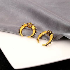 18K Gold-Plated Moon Stud Earrings