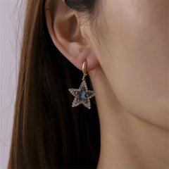 Crystal & Cubic Zirconia 18K Gold-Plated Star Huggie Earrings