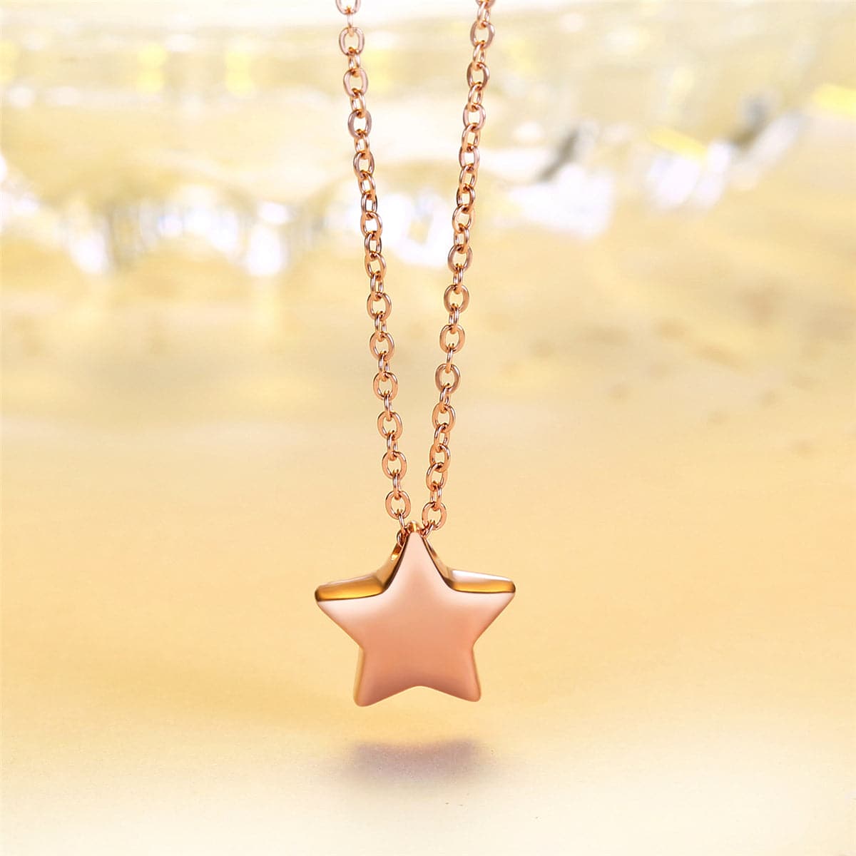 18K Rose Gold-Plated Star Pendant Necklace