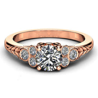 cubic zirconia & 18k Rose Gold-Plated Flower Ring - streetregion