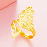 24K Gold-Plated Phoenix Bypass Ring