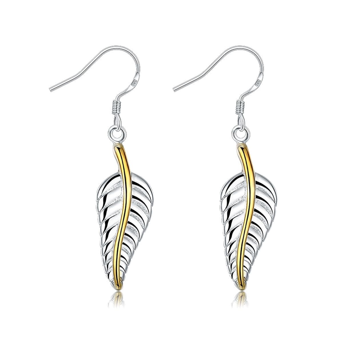 Silver-Plated & 18k Gold-Plated Wing Drop Earrings - streetregion
