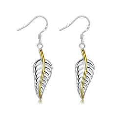 Silver-Plated & 18k Gold-Plated Wing Drop Earrings - streetregion