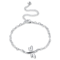 Silver-Plated Dragonfly Anklet