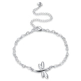 Silver-Plated Dragonfly Anklet