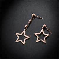 18k Rose Gold-Plated Star Drop Earring - streetregion