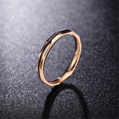 18K Rose Gold-Plated Enamel-Stripe Band Ring