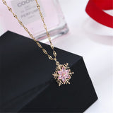 Crystal & Rose Goldtone Snowflake Pendant Necklace