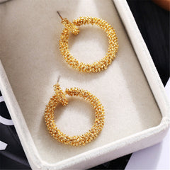 18K Gold-Plated Twisted Hoop Drop Earring