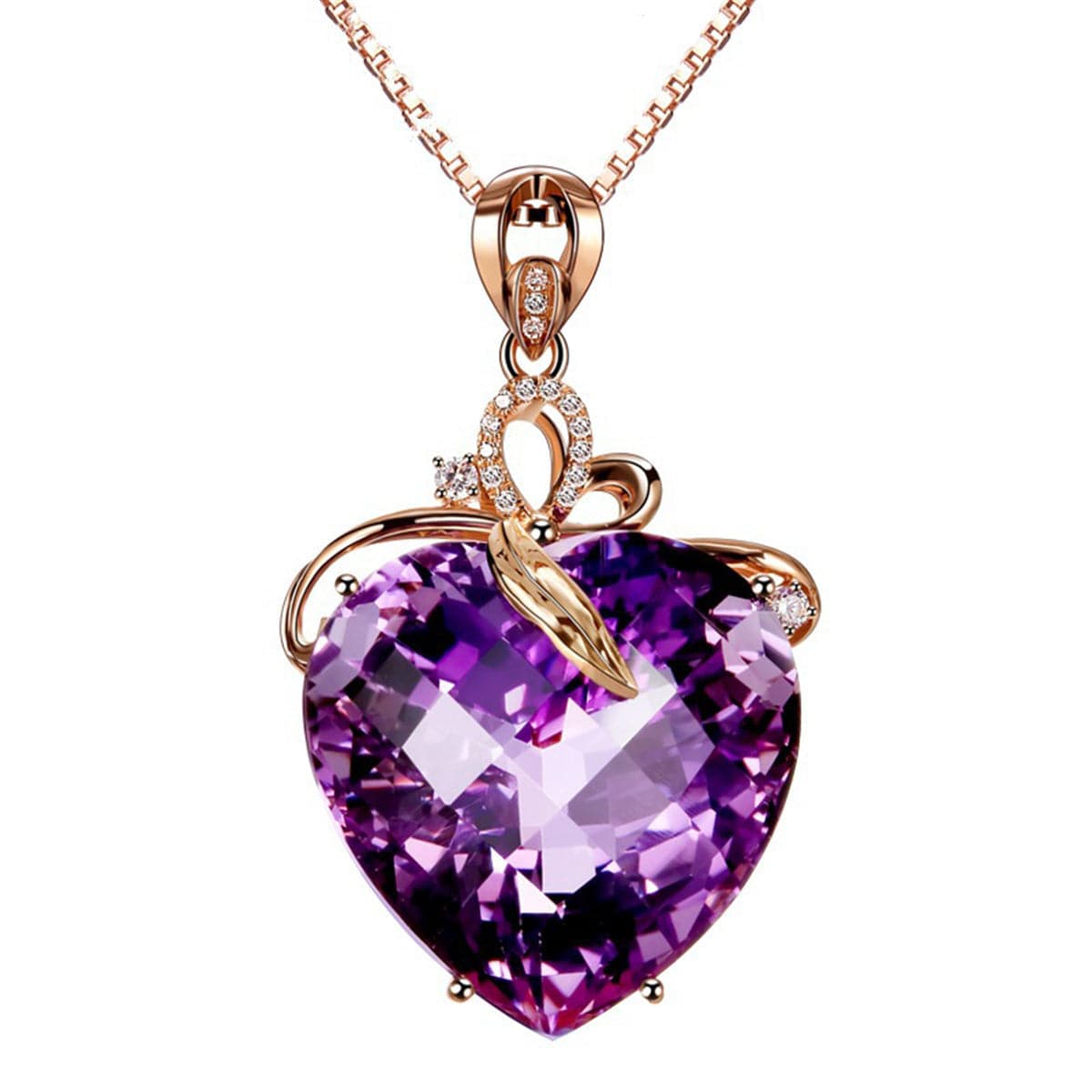 Purple Crystal & 18k Rose Gold-Plated Drop Pendant Necklace - streetregion