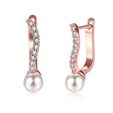 Pearl & 18k Rose Gold-Plated Huggie Earrings