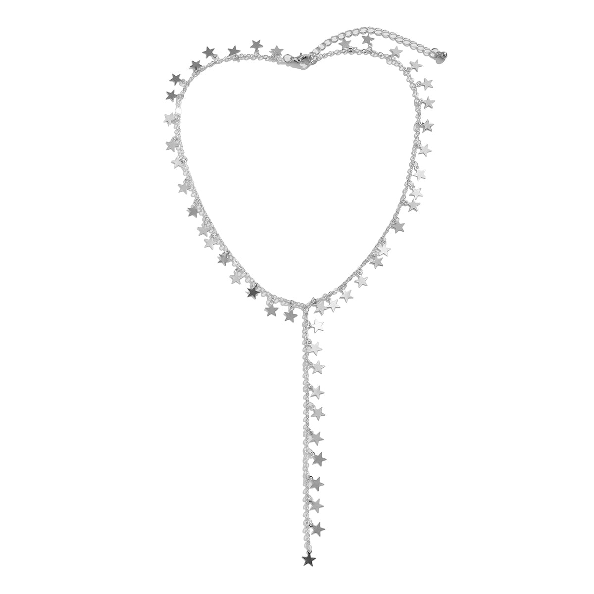 Silver-Plated Star Drop Necklace, silver pendant necklace for women, everyday style, styled look