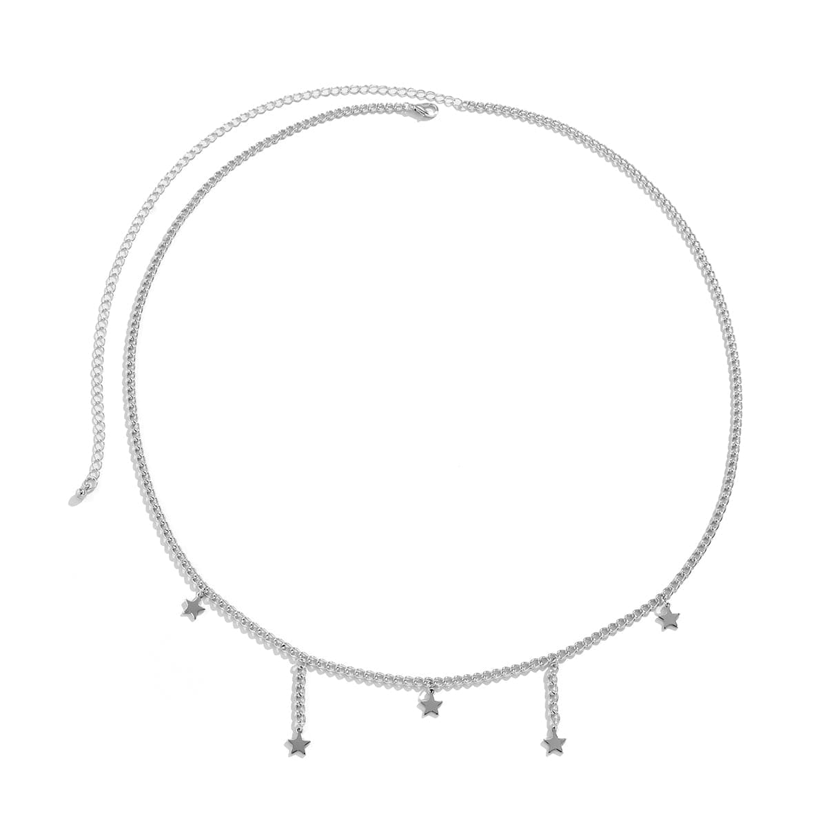 Silver-Plated Star Tassel Waist Chain