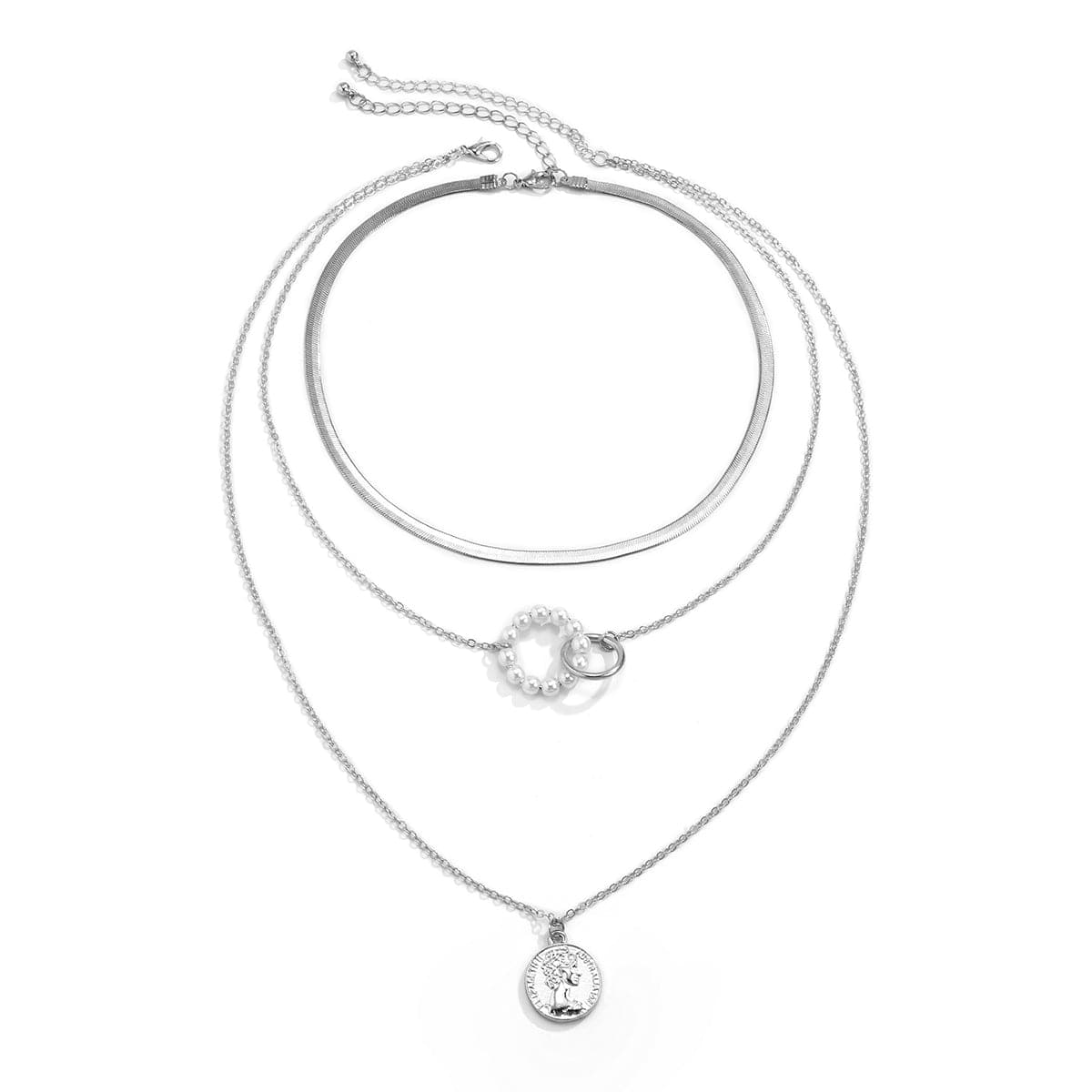 Pearl and Silver-Plated Pendant Necklace Set, jewelry gift sets for women, elegant gift for her, lifestyle look