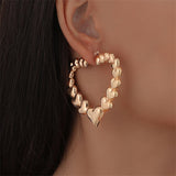 18k Gold-Plated Hearts Hoop Earrings