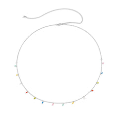 Multicolor Crystal & Silver-Plated Waist Chain