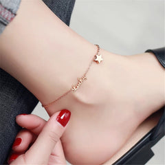 18K Rose Gold-Plated 'Lucky' Star Anklet