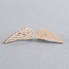 18K Gold-Plated Openwork Wing Stud Earrings