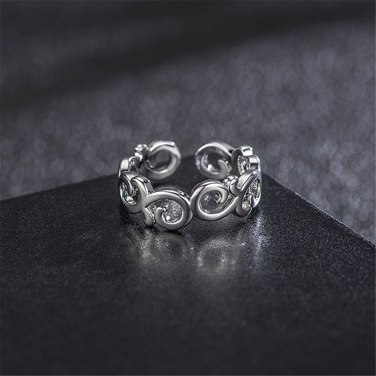 Cubic Zirconia & Silver-Plated Adjustable Botany Toe Ring Set