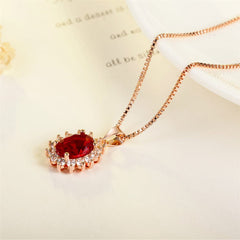 cubic zirconia & 18k Rose Gold-Plated Floral Pendant Necklace - streetregion
