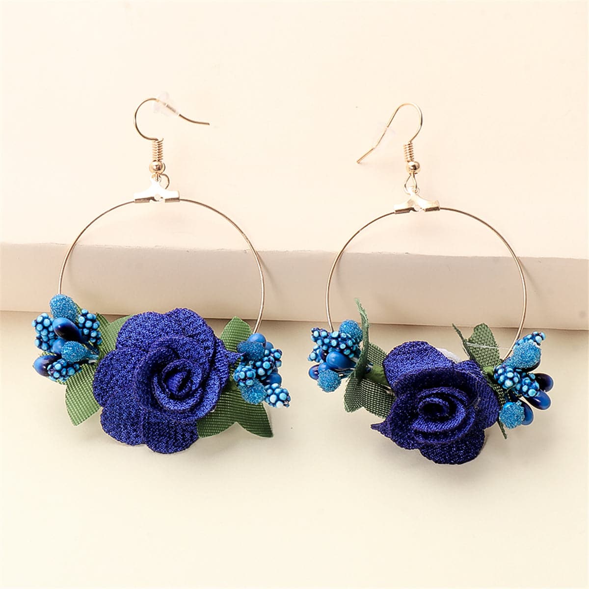 Blue Lace & 18K Gold-Plated Resin Flower Drop Earrings