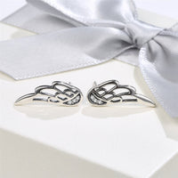 Cubic Zirconia & Sterling Silver Wing Stud Earrings