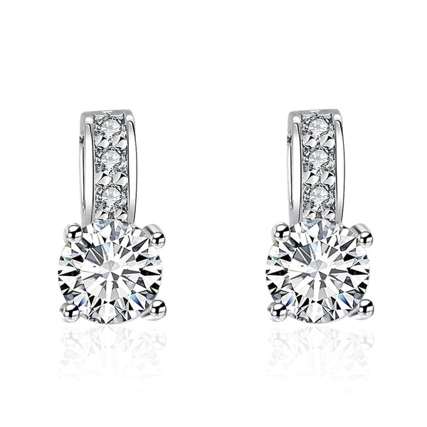 Cubic Zirconia & Silver-Plated Square Drop Earrings - streetregion