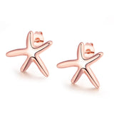 Rose Goldtone Star Stud Earrings - streetregion