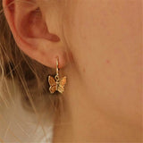 Goldtone Butterfly Drop Earrings
