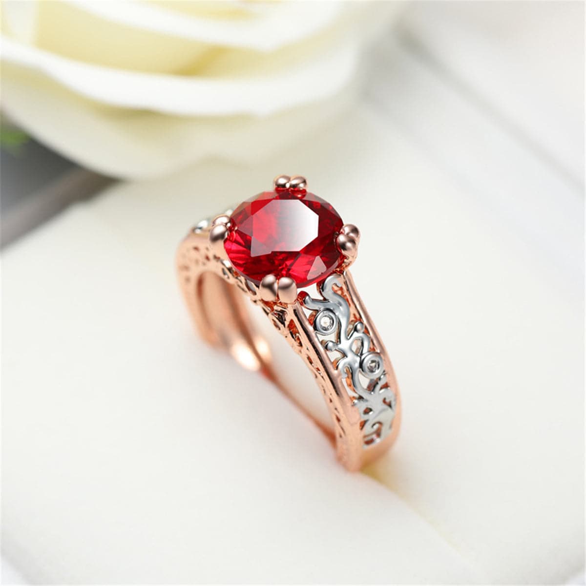 Crystal & Two-Tone Cocktail Ring