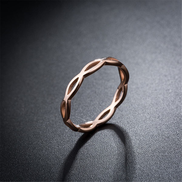 18k Rose Gold-Plated Crossed-Lines Band