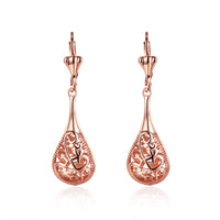 Rose Goldtone Long Drop Earrings - streetregion
