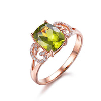 Olive Crystal & Cubic Zirconia Oval Swirl Ring