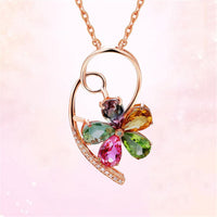 Crystal & cubic zirconia Clover Pendant Necklace - streetregion