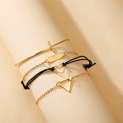 18K Gold-Plated Triangle Bracelet Set