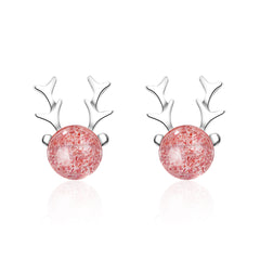 Crystal Deer Antlers Stud Earring