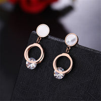 cubic zirconia & 18k Rose Gold-Plated Clipped Drop Earring - streetregion