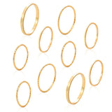 Goldtone Thin Ring Set