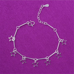 Silver-Plated Open Star Anklet