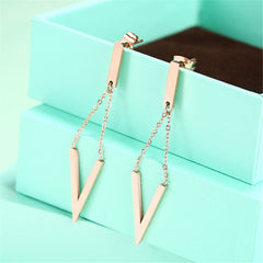 18K Rose Gold-Plated Triangle Drop Earrings