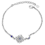Blue Crystal & Silver-Plated Star & Moon Bracelet - streetregion