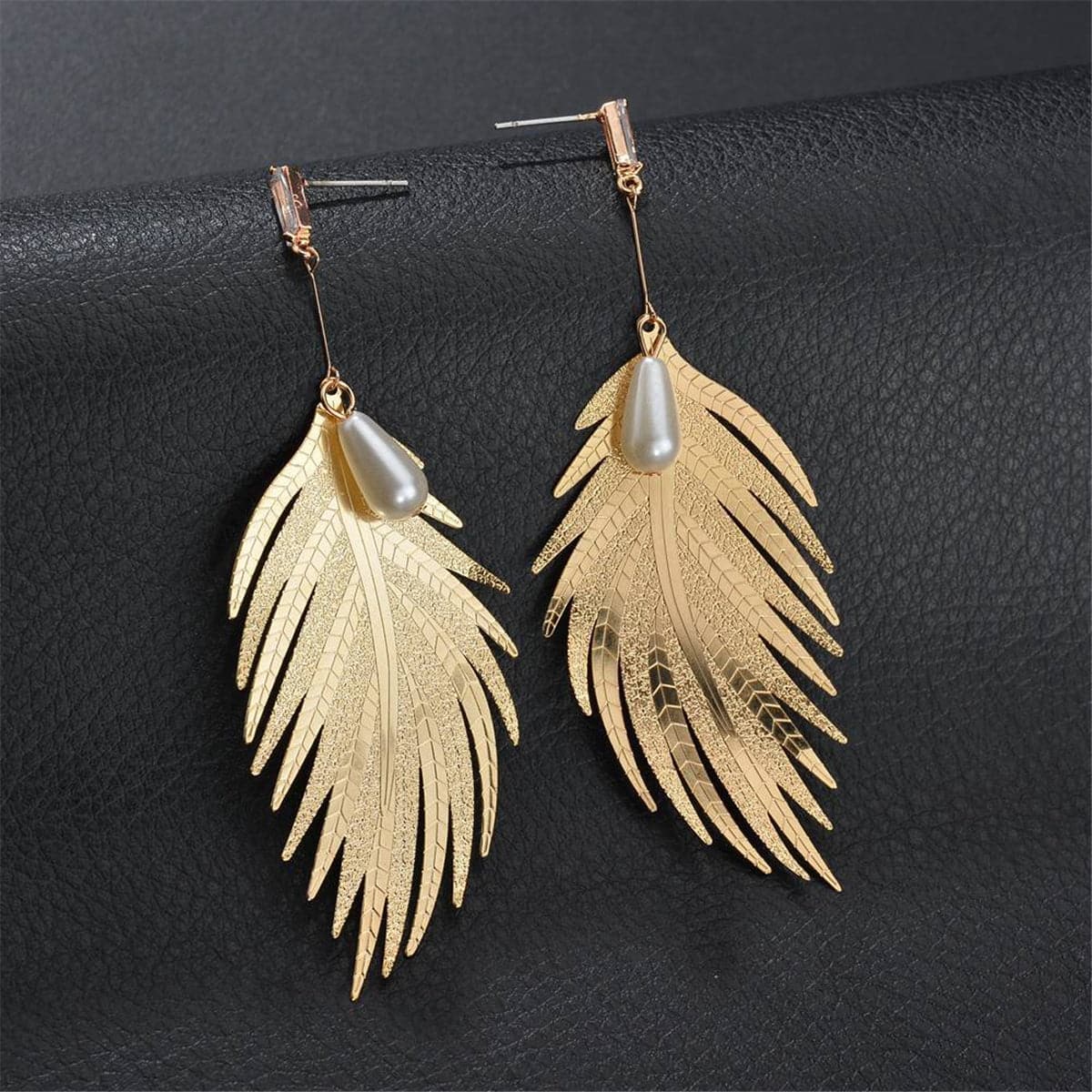 Pearl & Crystal 18K Gold-Plated Wing Drop Earrings