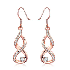 Cubic Zirconia & Rose Goldtone Figure-Eight Drop Earrings - streetregion