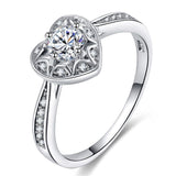 cubic zirconia & Silver-Plated Heart Ring - streetregion