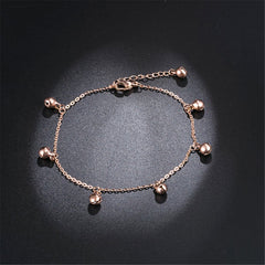 18K Rose Gold-Plated Bell Station Anklet
