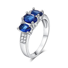 Blue cubic zirconia & Silver-Plated Ring - streetregion