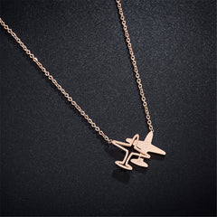 18k Rose Gold-Plated Airplane Pendant Necklace - streetregion