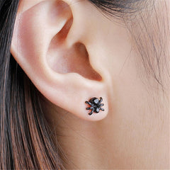 Black Spider Stud Earrings - streetregion