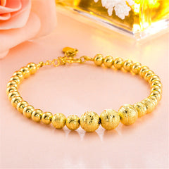 18K Gold-Plated Frosted Bead Bracelet